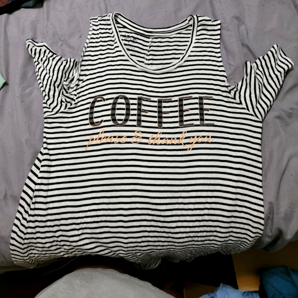 Coffee open shoulder top